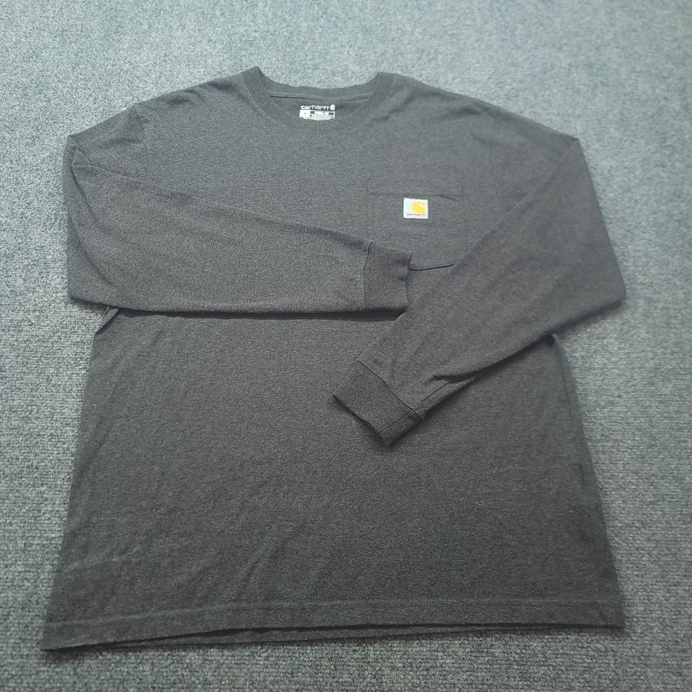 Carhartt Mens Loose Fit Long Sleeve Pocket T-Shirt Gray K126 CRH Medium